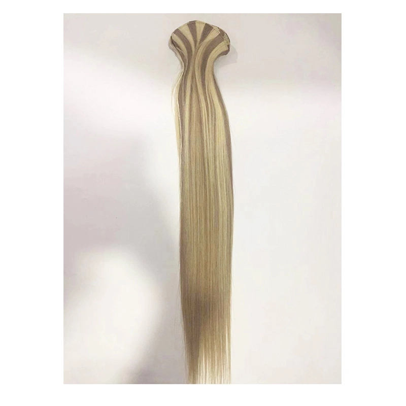 Best quality Russian hair cuticle aligned piano hand tied weft hair extensions HJ 034